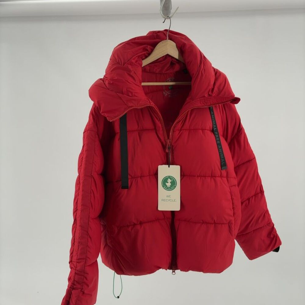SAVE THE DUCK Red Keri Hooded Padded Jacket